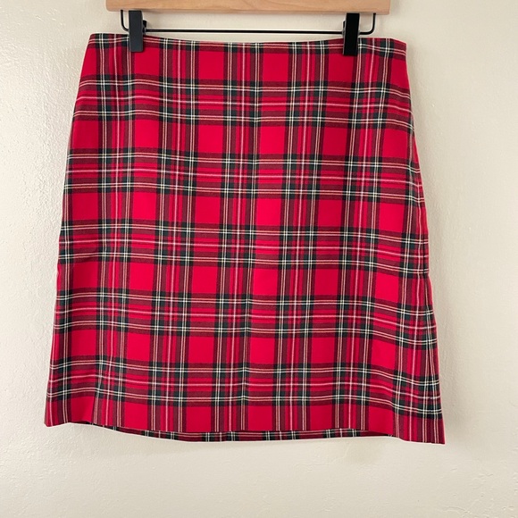Talbots Red Plaid Pencil mini Skirt - Picture 1 of 13